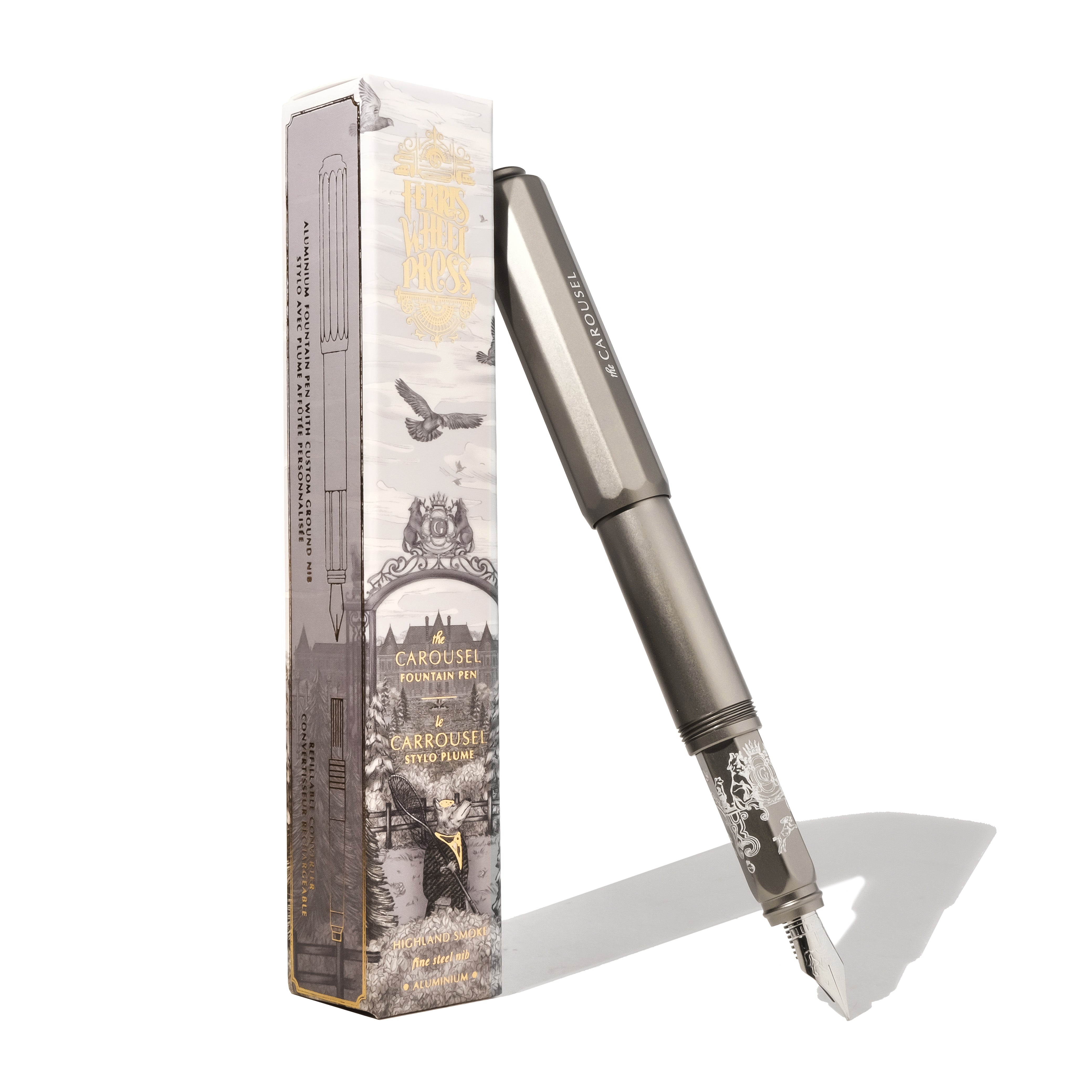 Aluminum Carousel Fountain Pen - Highland Smoke